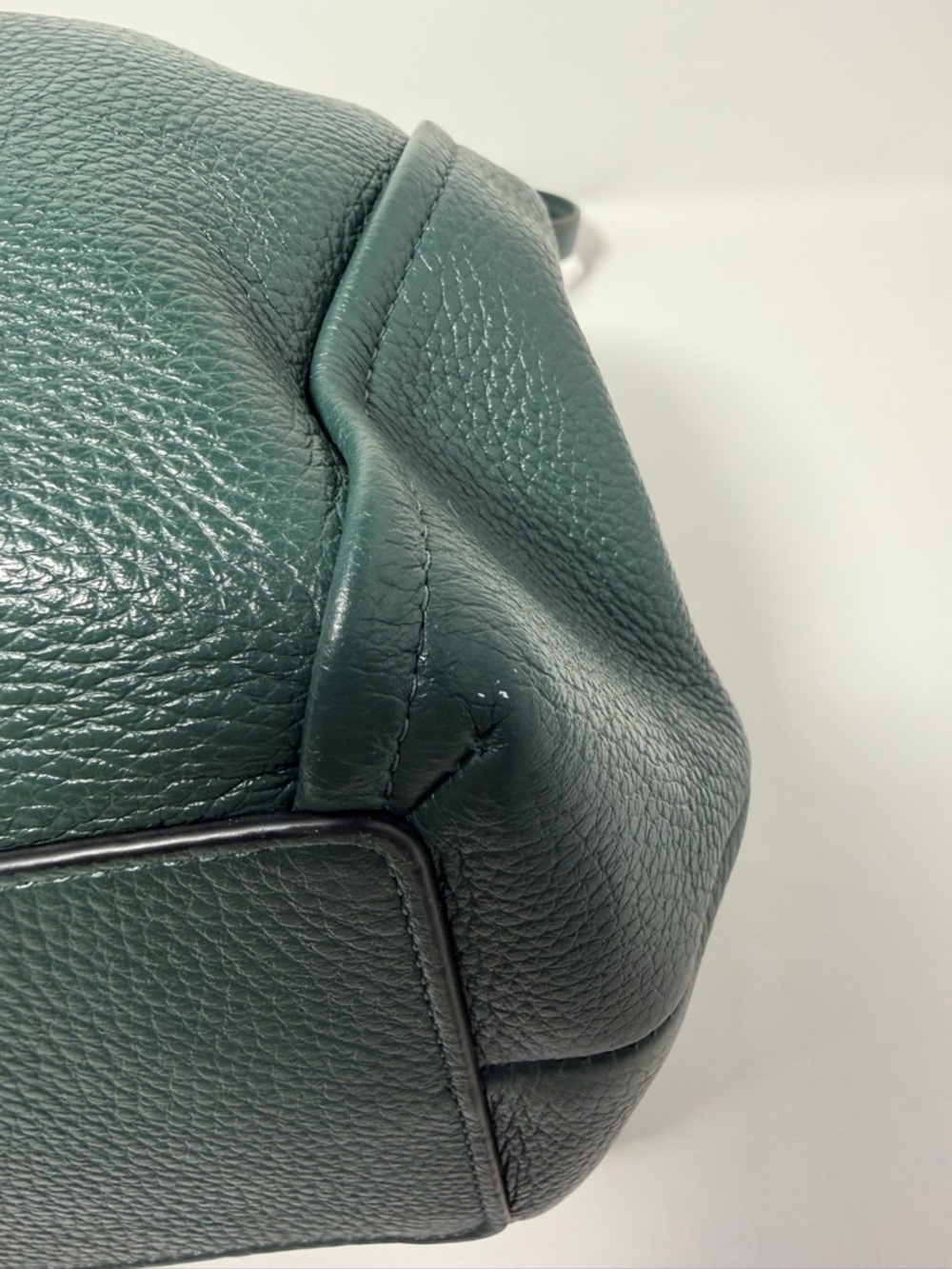 COACH C1454 Maya Pebble Leather Shoulder Bag Tote Ivy Green with Silver Hardware - Picture 12 of 15